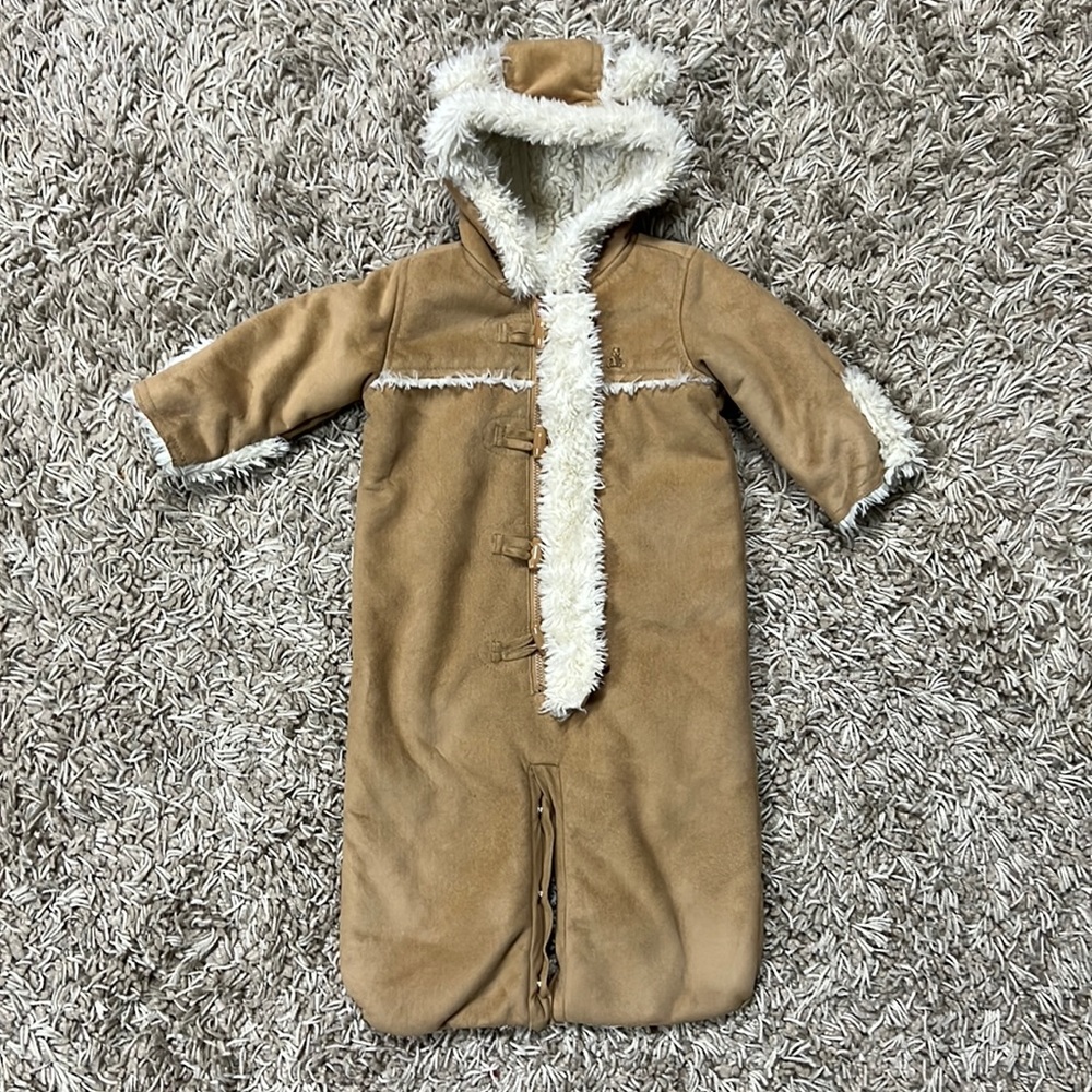 Faux Suede/fur Baby Bunting